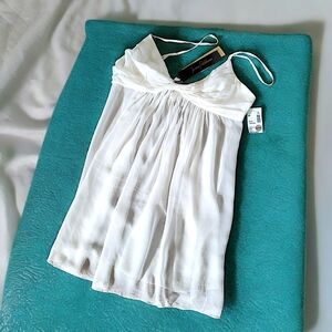 NWT Jenny Packham White Silk Sheer Adjustable Babydoll Bridal Wedding Lingerie L